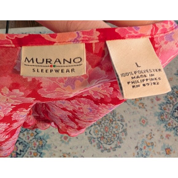 Murano Sleepwear Women's Pink and White Floral Camisole - Large - Picture 4 of 7
